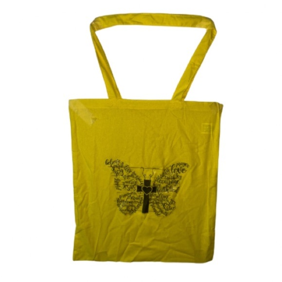 Eco-Friendly Faith Tote – Inspirational Words Butterfly Design - Picture 2 of 2